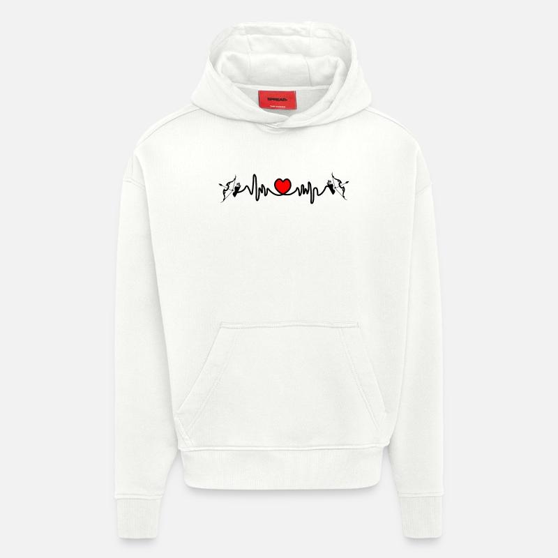 Fréquence cardiaque cardio Sagittaire Sagittaire - Sweat à capuche bio épais oversize fabriqué en UE - OFF WHITE