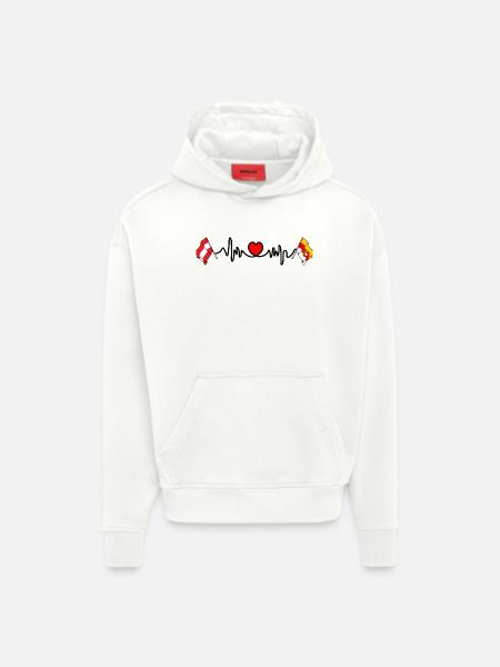Kärnten Flags Heartbeat - Hoodie- made by SPREAD - OFF WHITE