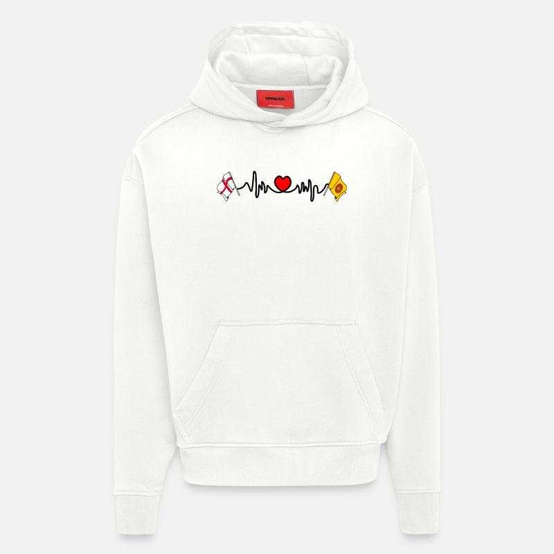 Lancashire- und England-Herzfrequenz - Hoodie- made by SPREAD  - OFF WHITE
