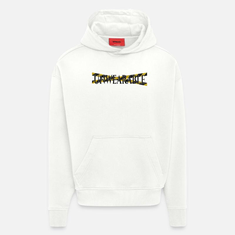 Unwearable – Statement Design with Warning Tape - Hoodie- made by SPREAD  - OFF WHITE