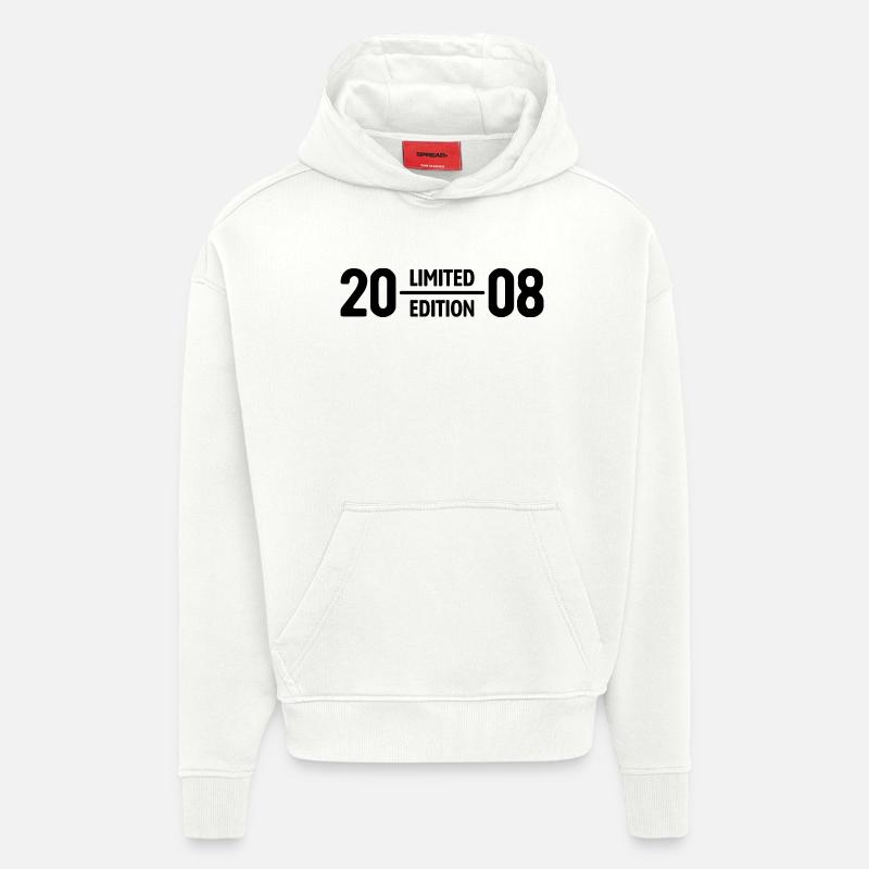Édition limitée cadeau d’anniversaire 2008 - Sweat à capuche bio épais oversize fabriqué en UE - OFF WHITE