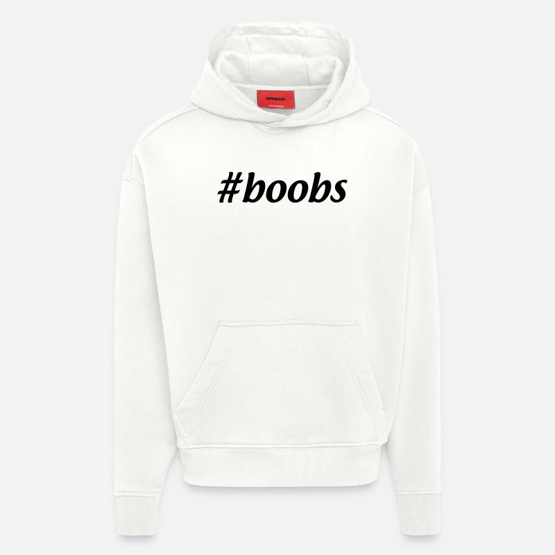 #boobs - Sweat à capuche bio épais oversize fabriqué en UE - OFF WHITE