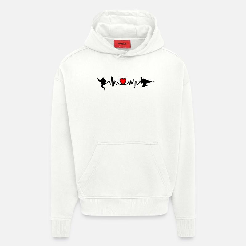 Karate Cardio oder Herzfrequenz mit Karate-Kicks - Hoodie- made by SPREAD  - OFF WHITE