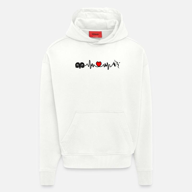 Herzfrequenz Cardio Widder Schütze - Hoodie- made by SPREAD  - OFF WHITE