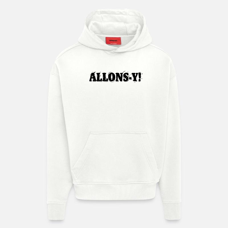 Allons-y! - Sweat à capuche bio épais oversize fabriqué en UE - OFF WHITE