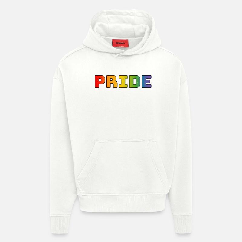 rainbow pride LGBT LGBTQI queer - Sweat à capuche bio épais oversize fabriqué en UE - OFF WHITE