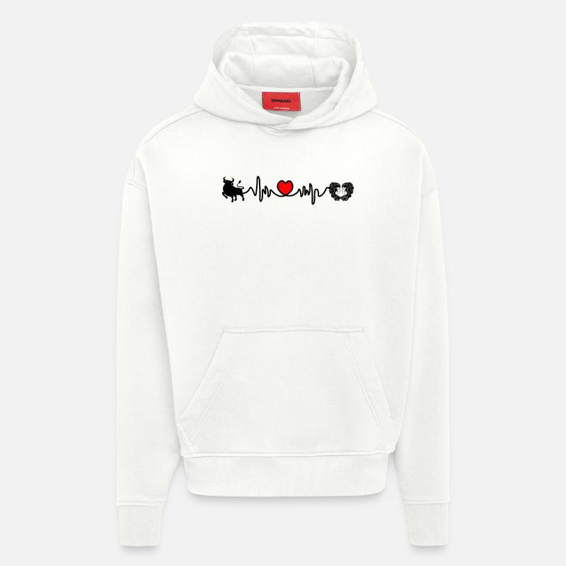 Herzfrequenz Cardio Stier Jungfrau - Hoodie- made by SPREAD  - OFF WHITE