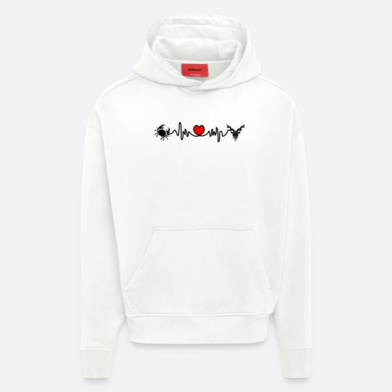 Herzfrequenz Kardio Krebs Steinbock - Hoodie- made by SPREAD  - OFF WHITE