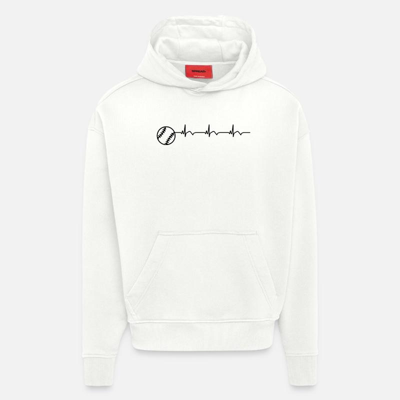 Baseball ECG Batte de baseball - Sweat à capuche bio épais oversize fabriqué en UE - OFF WHITE