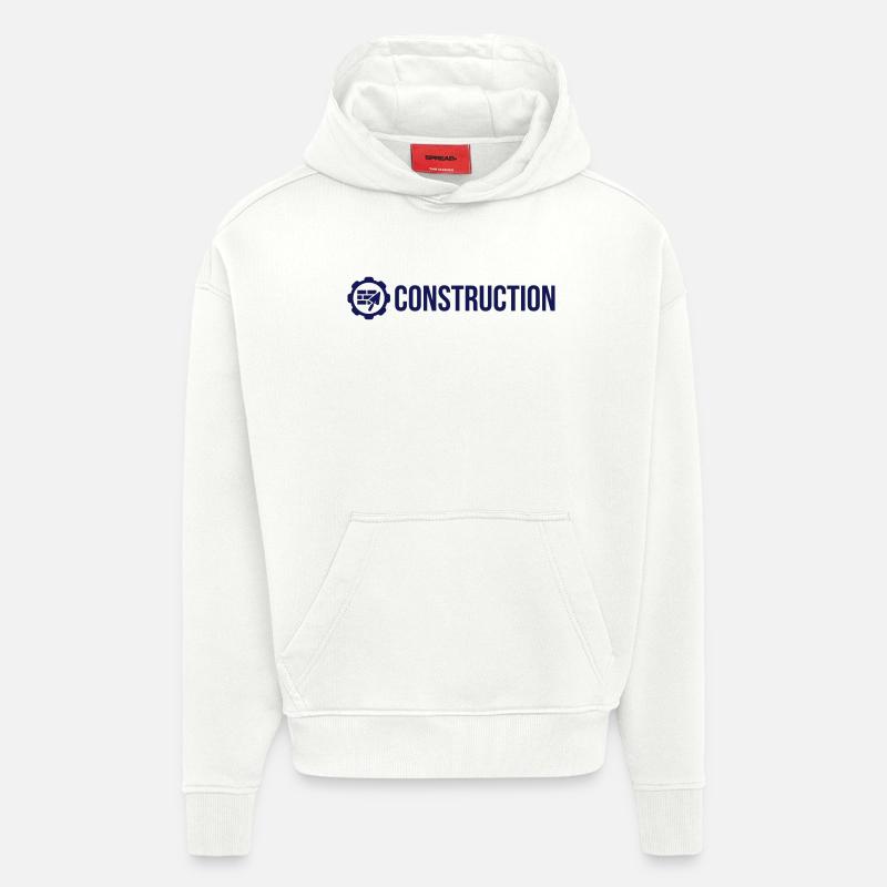 Construction - Sweat à capuche bio épais oversize fabriqué en UE - OFF WHITE