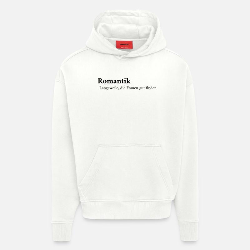 Définition de la romance - Sweat à capuche bio épais oversize fabriqué en UE - OFF WHITE