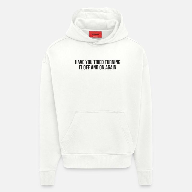 Support technique informatique - Sweat à capuche bio épais oversize fabriqué en UE - OFF WHITE