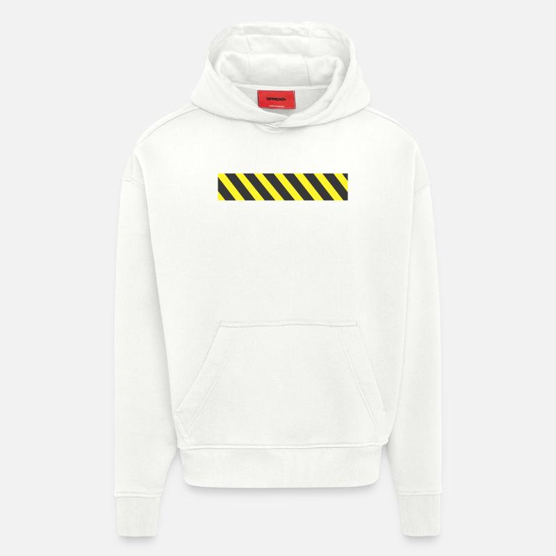 Ruban de précaution - Sweat à capuche bio épais oversize fabriqué en UE - OFF WHITE
