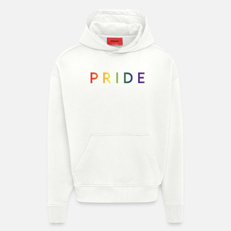 PRIDE - Sweat à capuche bio épais oversize fabriqué en UE - OFF WHITE