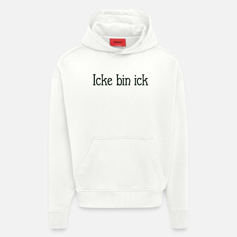 Icke bin ick Berlin - Sweat à capuche bio épais oversize fabriqué en UE - OFF WHITE