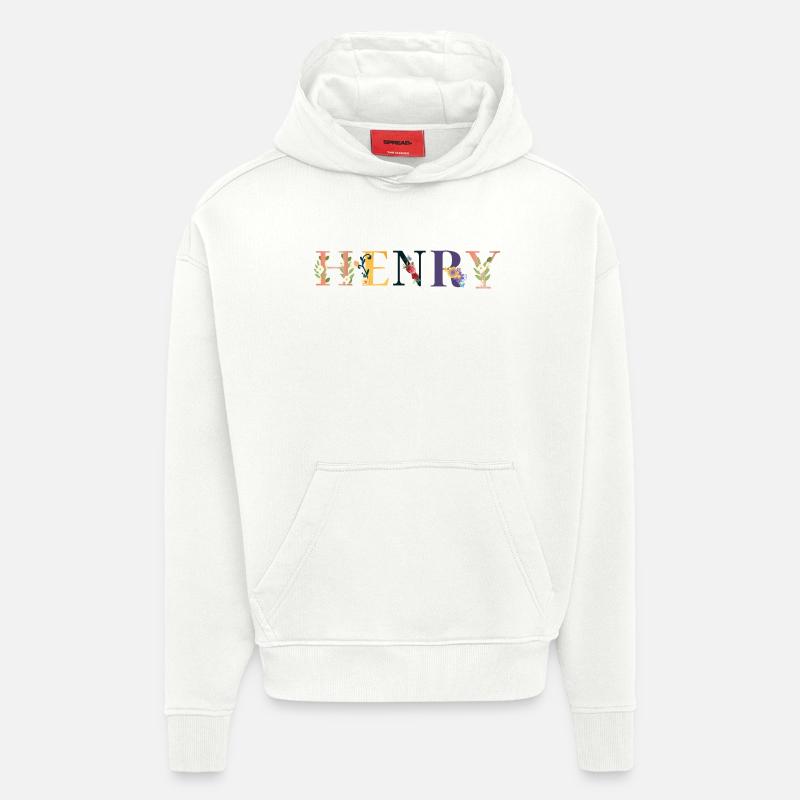 HENRY Name mit Blumen geschmückt - Hoodie- made by SPREAD  - OFF WHITE