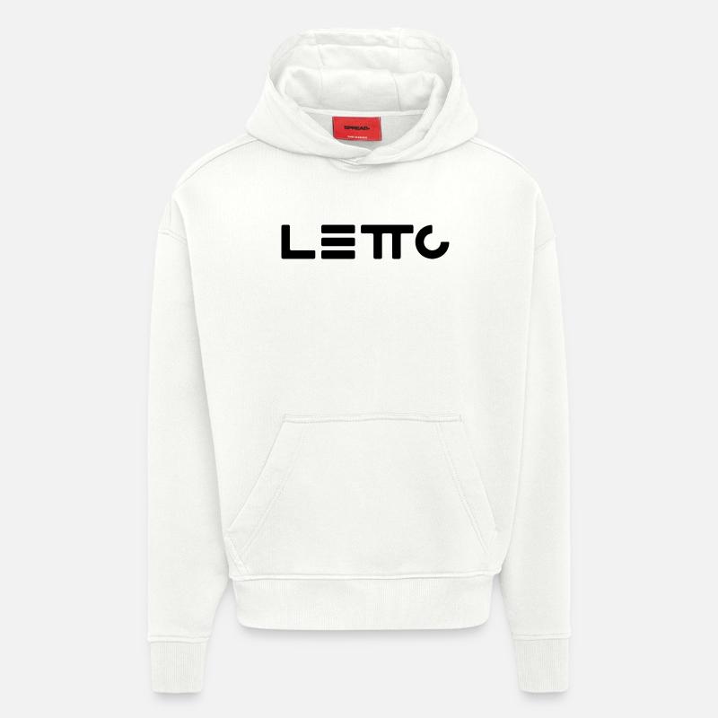 LeTTo Logo classique - Sweat à capuche bio épais oversize fabriqué en UE - OFF WHITE
