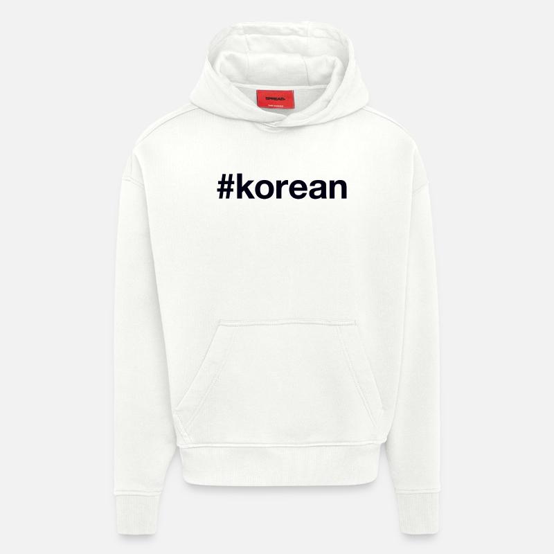 Corée Coréenne - Sweat à capuche bio épais oversize fabriqué en UE - OFF WHITE