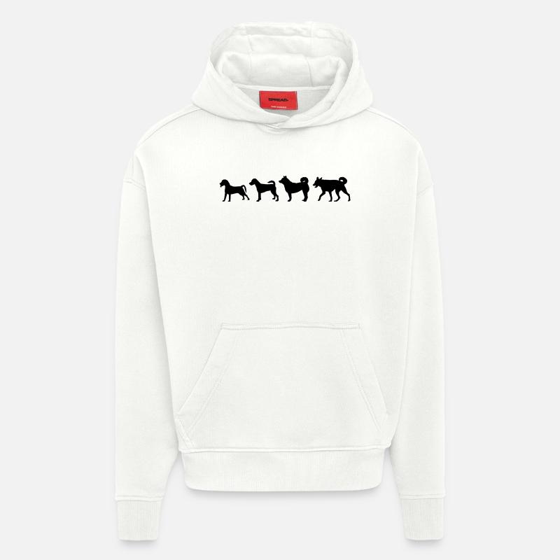 Développement du chien - Sweat à capuche bio épais oversize fabriqué en UE - OFF WHITE