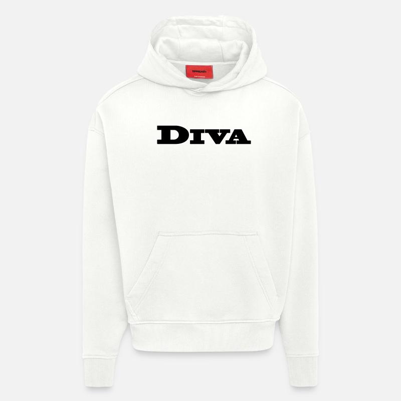 diva - Sweat à capuche bio épais oversize fabriqué en UE - OFF WHITE