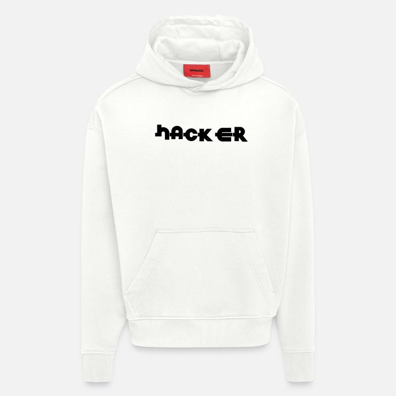 Hacker - Sweat à capuche bio épais oversize fabriqué en UE - OFF WHITE