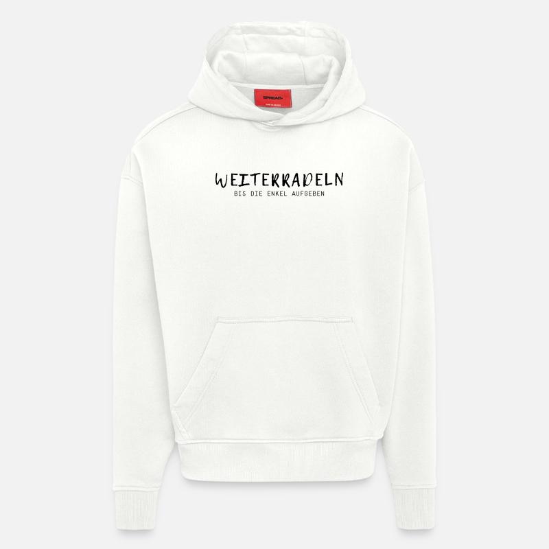 Weiterradeln - Sweat à capuche bio épais oversize fabriqué en UE - OFF WHITE