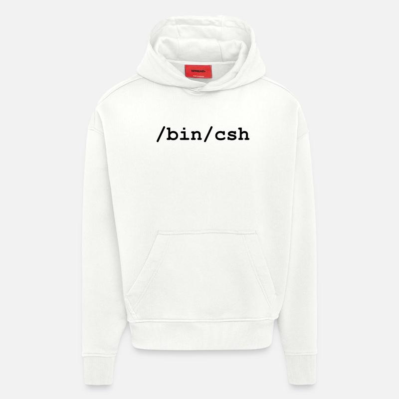 Interpréteur C - /bin/csh - Sweat à capuche bio épais oversize fabriqué en UE - OFF WHITE