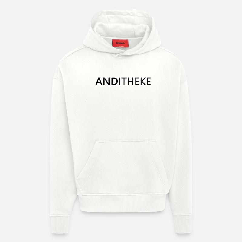 AndiTheke – Cadeau amusant Andreas, Andi & Andy - Sweat à capuche bio épais oversize fabriqué en UE - OFF WHITE