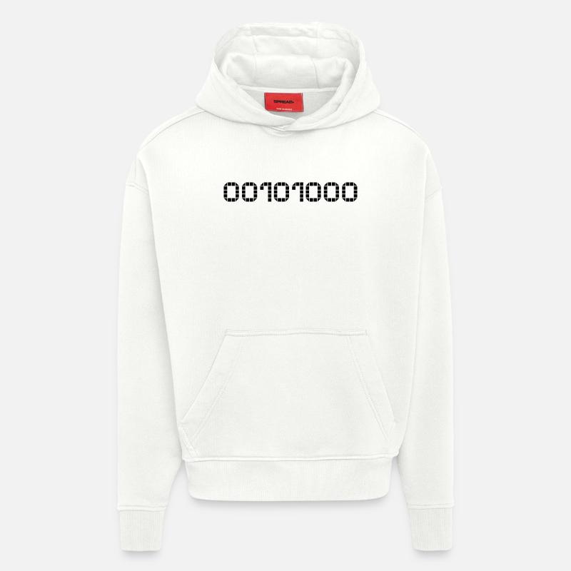 Notation binaire - 40 - Sweat à capuche bio épais oversize fabriqué en UE - OFF WHITE