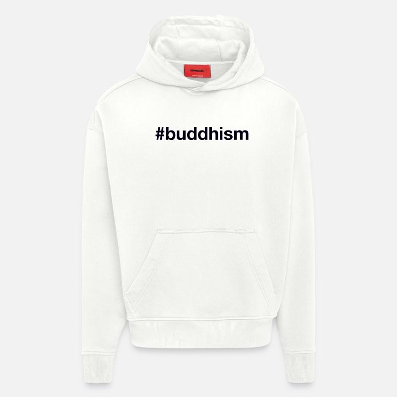 Bouddhisme Bouddhisme Bouddhisme - Sweat à capuche bio épais oversize fabriqué en UE - OFF WHITE