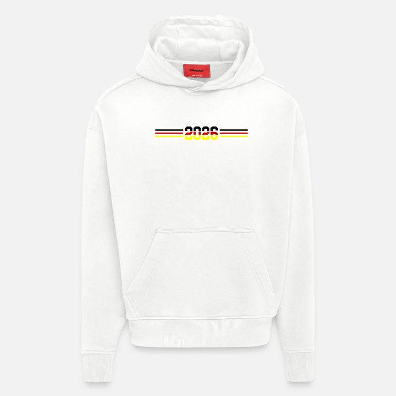 Drapeau allemand 2026 - Sweat à capuche bio épais oversize fabriqué en UE - OFF WHITE