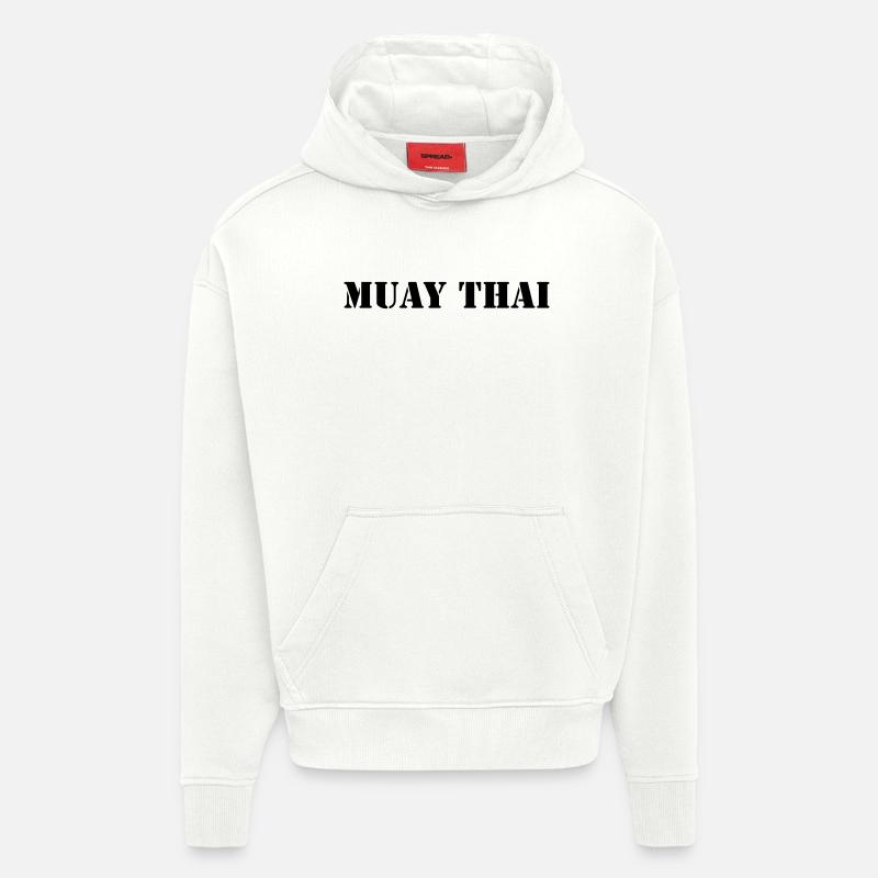 Muay thaï - Sweat à capuche bio épais oversize fabriqué en UE - OFF WHITE