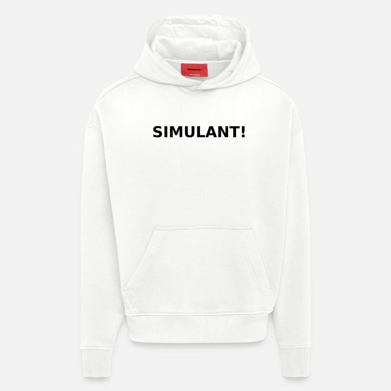 Simulateur! - Sweat à capuche bio épais oversize fabriqué en UE - OFF WHITE