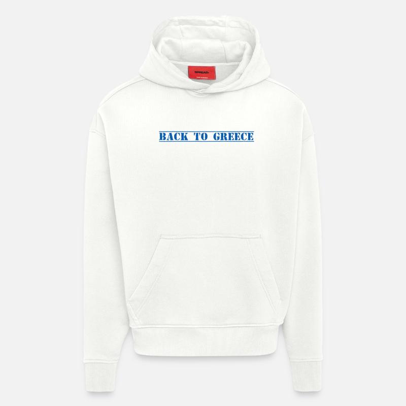 Grèce, Grèce - Sweat à capuche bio épais oversize fabriqué en UE - OFF WHITE