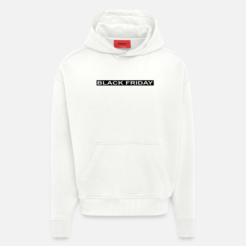 Noir Vendredi Minimaliste - Sweat à capuche bio épais oversize fabriqué en UE - OFF WHITE