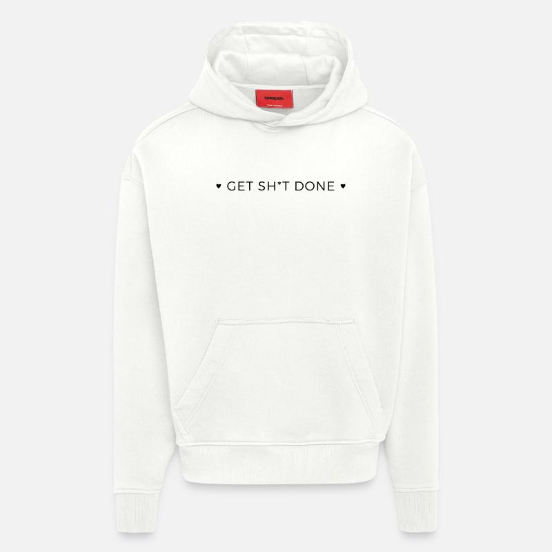 Faites-vous chier - Sweat à capuche bio épais oversize fabriqué en UE - OFF WHITE