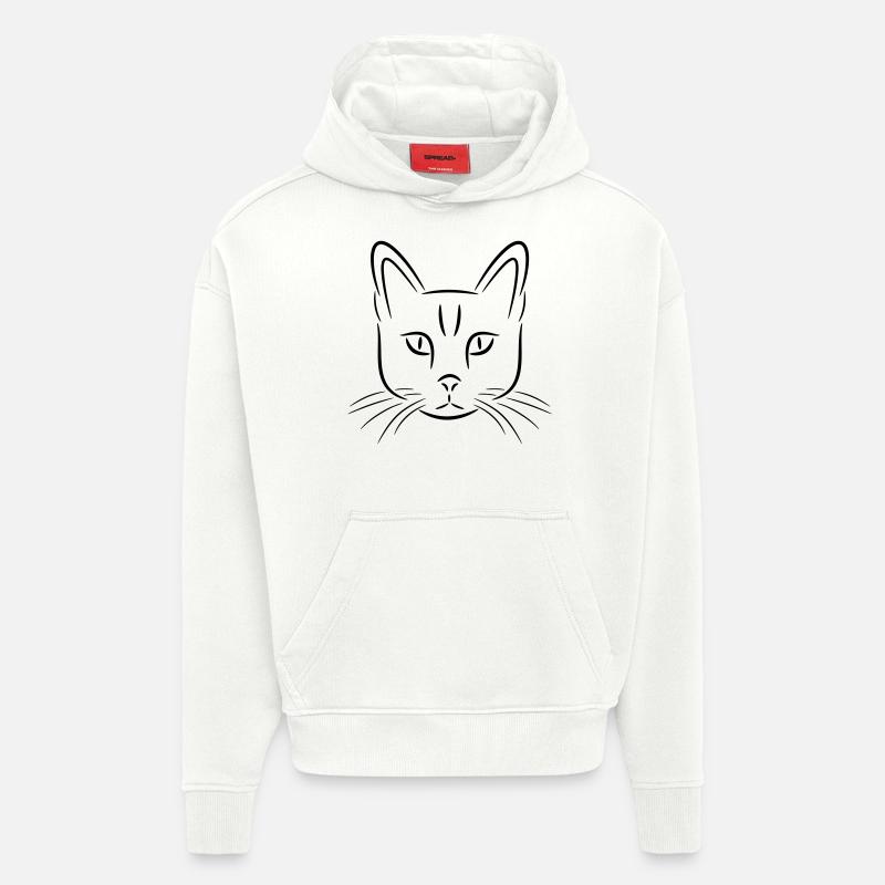 chat - Sweat à capuche bio épais oversize fabriqué en UE - OFF WHITE