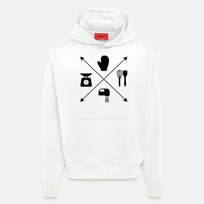 cuire - Sweat à capuche bio épais oversize fabriqué en UE - OFF WHITE