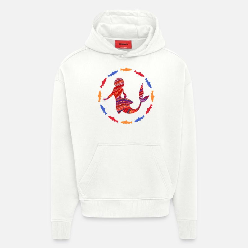 Sirène E 110A - Sweat à capuche bio épais oversize fabriqué en UE - OFF WHITE