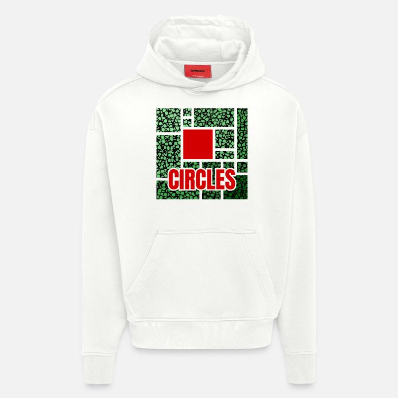 Abstraction tachetée de vert - Sweat à capuche bio épais oversize fabriqué en UE - OFF WHITE