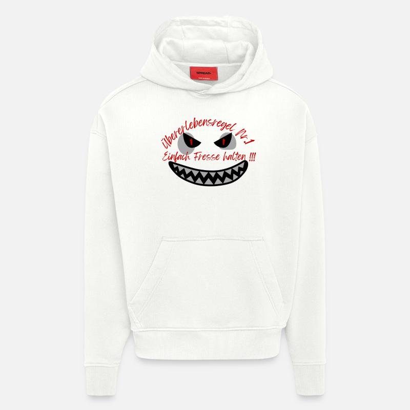"Überlebensregel Nr 1" Design Subtil - Hoodie- made by SPREAD - OFF WHITE