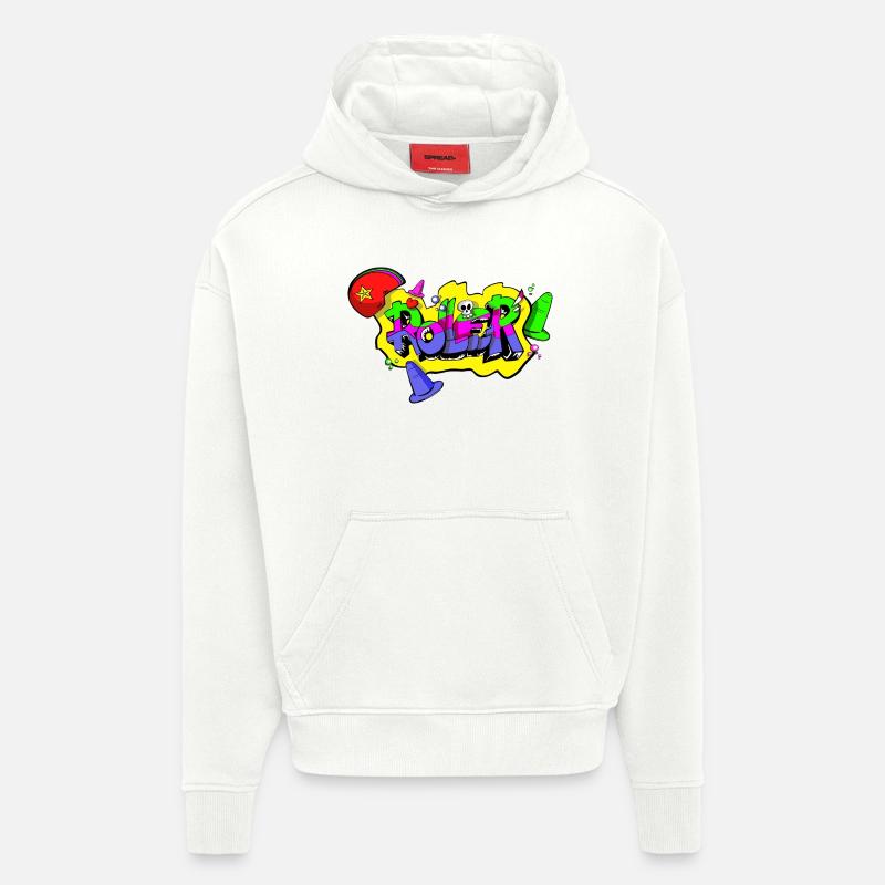 ROLLER - Sweat à capuche bio épais oversize fabriqué en UE - OFF WHITE