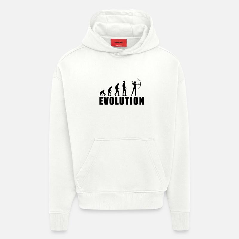 EVOLUTION BOGENSCHIESSEN Geschenk - Hoodie- made by SPREAD  - OFF WHITE