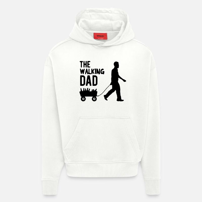 The walking dad - Sweat à capuche bio épais oversize fabriqué en UE - OFF WHITE