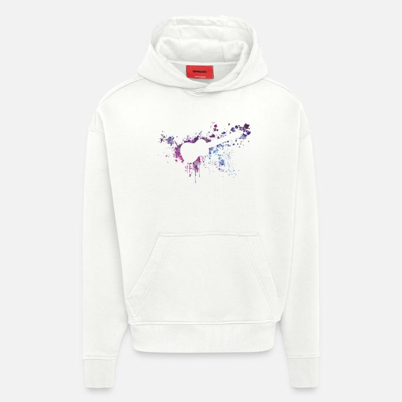 ukulélé splash - Sweat à capuche bio épais oversize fabriqué en UE - OFF WHITE