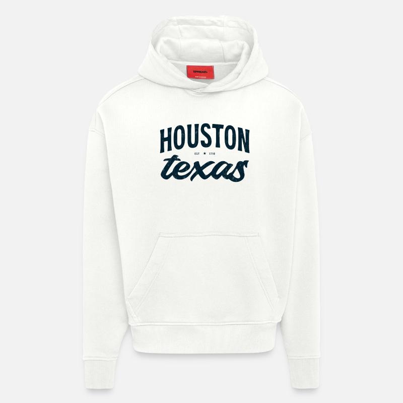 T-shirt Emblem Script de Houston Texas - Sweat à capuche bio épais oversize fabriqué en UE - OFF WHITE