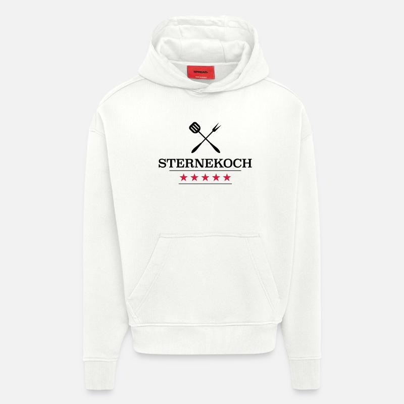 Cadeaux amusants pour le chef - Sweat à capuche bio épais oversize fabriqué en UE - OFF WHITE