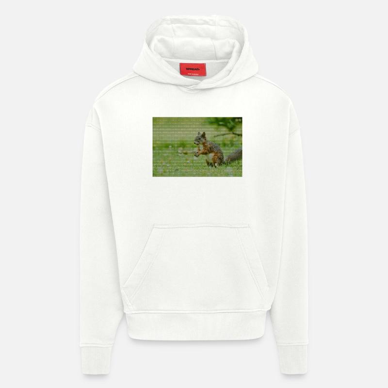 Eichhörnchen Wald Muster - Hoodie- made by SPREAD  - OFF WHITE