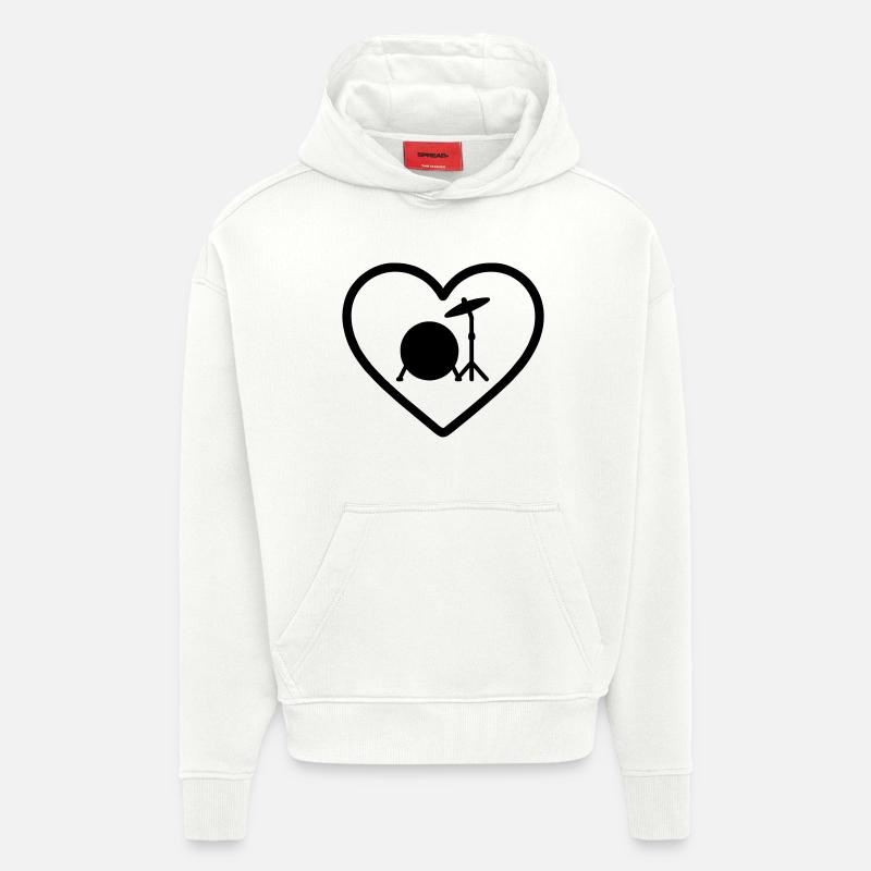 Cymbale de caisse de caisse - Sweat à capuche bio épais oversize fabriqué en UE - OFF WHITE