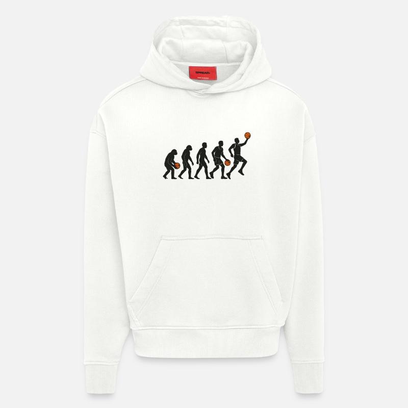 Évolution du joueur de basket - Sweat à capuche bio épais oversize fabriqué en UE - OFF WHITE